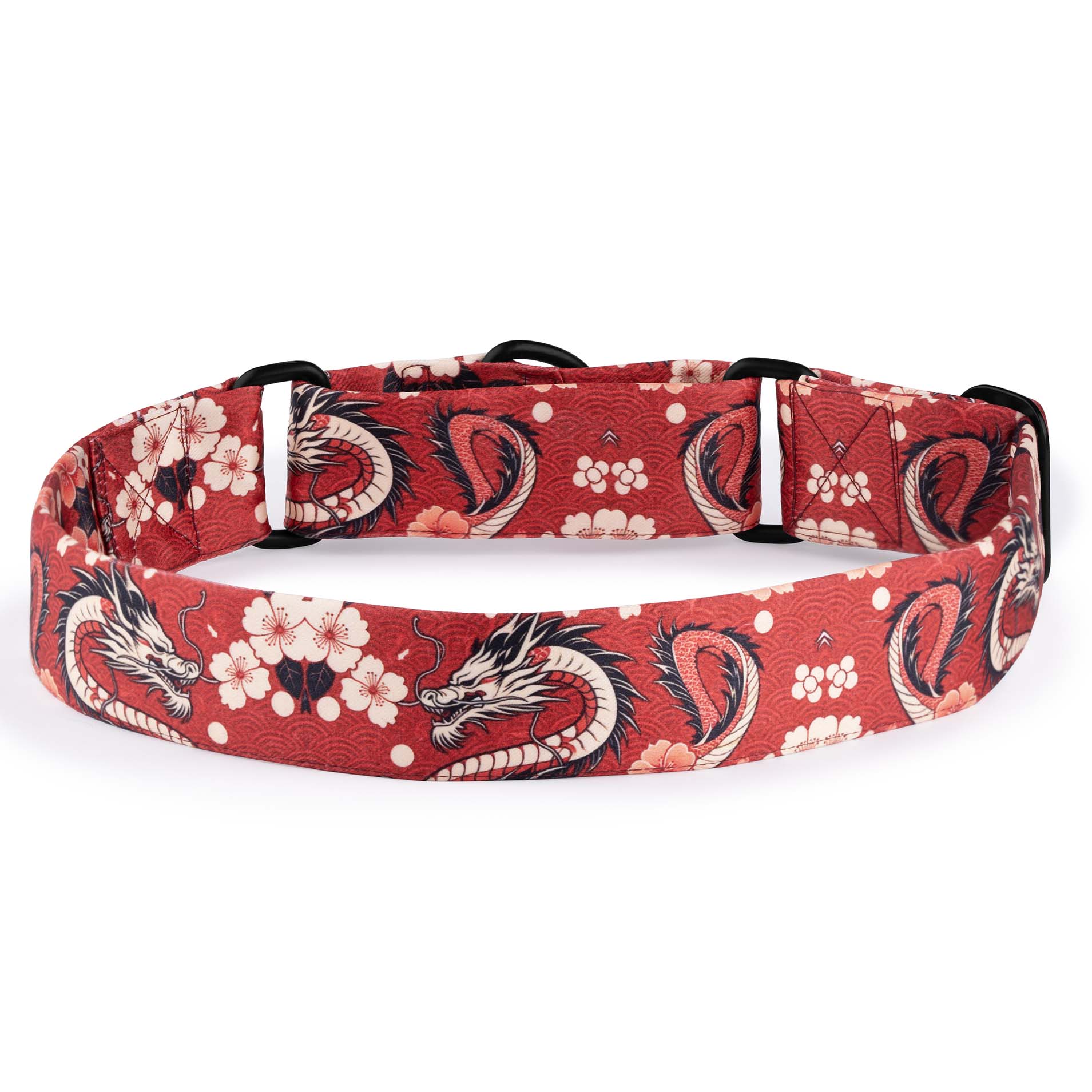 The Dragon Blossom Martingale Dog Collar With QuickLink