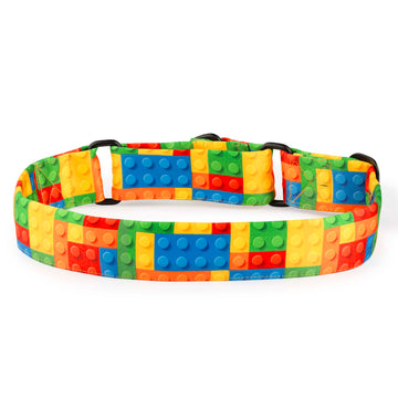 The Rainbow Bricks Martingale Dog Collar With QuickLink