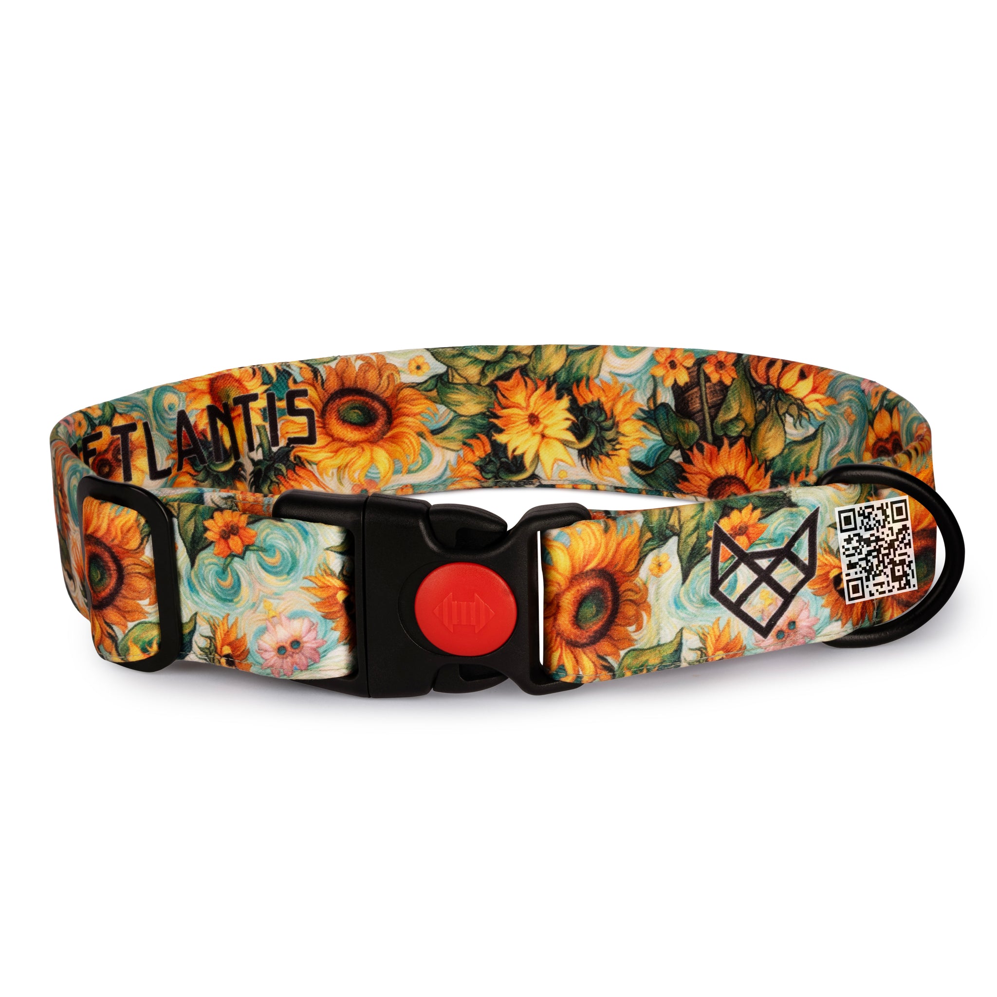 The Sunflower Swirl Buckle Dog Collar With QuickLink